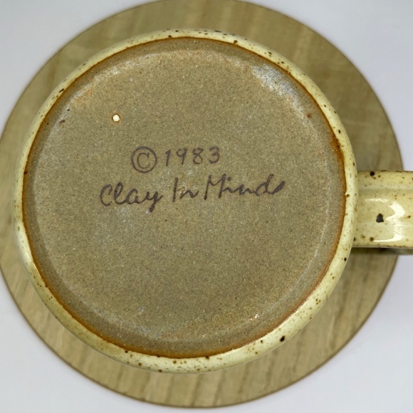 Vintage 1983 Clay in Mind Coffee Mug Studio Art Pottery Personalized Charlotte - Picture 5 of 8